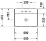 Duravit DuraSquare WonderGliss beépíthető mosdó 60x47 23546000411