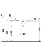 Duravit DuraSquare beépíthető mosdó 60x47 2354600041