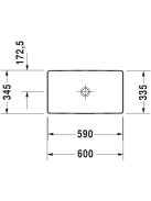 Duravit DuraSquare WonderGliss beépíthető mosdó 60x34,5 23556000001