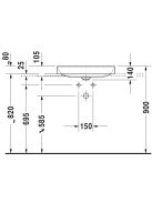 Duravit DuraSquare WonderGliss beépíthető mosdó 60x34,5 23556000001