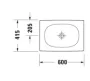 Duravit Viu Ráültethető mosdó 60x41,5 cm, WonderGliss bevonattal 23586000001
