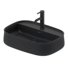   Duravit Zencha kerámia mosdótál 55x39 cm, csaplyukkal és rögzítővel, matt antracit 2374551371