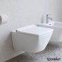 Duravit Viu öblítőperem nélküli fali WC csésze 37x57 cm rögzítővel, fehér alpin 2511090000
