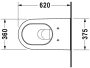 Duravit Starck 2 fali WC csésze 37,5x62 cm rögzítővel, ülőke nélkül, fehér alpin 2533090000