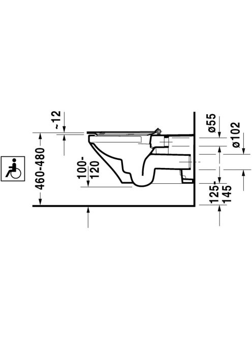 Duravit DuraStyle akadálymentes öblítőperem nélküli fali WC csésze 2559090000