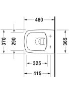 Duravit DuraStyle öblítőperem nélküli compact fali WC csésze 2571090000