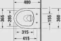 Duravit No.1 compact fali kerámia WC csésze 365x480 mélyöblítéssel, magasfényű fehér 25750900002