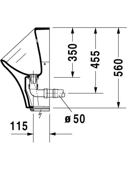 Duravit DuraStyle perem nélküli elektromos piszoár, elemes 2806310000