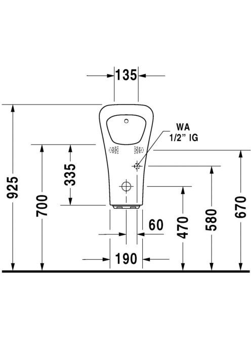 Duravit DuraStyle perem nélküli elektromos piszoár, elemes 2806310000