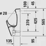 Duravit No.1 DuraStyle Basic hátsó bekötésű piszoár vízbekötőszettel, magasfényű fehér 2819300000
