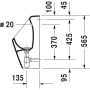 Duravit No.1 DuraStyle Basic hátsó bekötésű piszoár vízbekötőszettel, HygieneGlaze, magasfényű fehér 2819302000