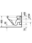 Duravit DuraStyle fali WC csésze, Soft-Close WC ülőkével 45520900A1