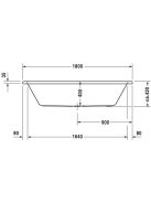 Duravit D-Code 180x80 akril kád 700101 (700101000000000)