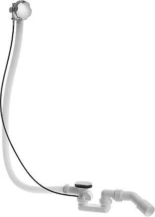 Duravit D-Code kád le- és túlfolyógarnitúra bovden kábellel és push-open leeresztővel, króm 790226000001000