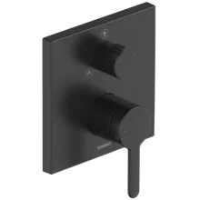   Duravit C.1 falsík alatti szögletes zuhanycsaptelep 2 fogyasztóhoz, matt fekete C14210011046