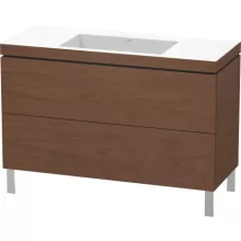   Duravit L-Cube c-bonded alsószekrény Vero Air kerámia mosdóval 120x48 cm, amerikai dió LC6939N1313