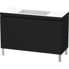   Duravit L-Cube c-bonded alsószekrény Vero Air kerámia mosdóval 120x48 cm, fekete tölgy LC6939N1616