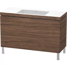   Duravit L-Cube c-bonded alsószekrény Vero Air kerámia mosdóval 120x48 cm, sötét dió LC6939N2121