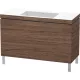 Duravit L-Cube c-bonded alsószekrény Vero Air kerámia mosdóval 120x48 cm, sötét dió LC6939N2121