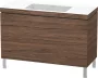 Duravit L-Cube c-bonded alsószekrény Vero Air kerámia mosdóval 120x48 cm, sötét dió LC6939N2121