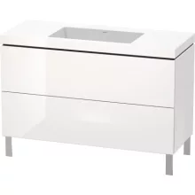   Duravit L-Cube c-bonded alsószekrény Vero Air kerámia mosdóval 120x48 cm, magasfényű fehér LC6939N2222