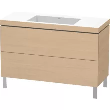   Duravit L-Cube c-bonded alsószekrény Vero Air kerámia mosdóval 120x48 cm, természetes tölgy LC6939N3030