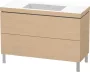 Duravit L-Cube c-bonded alsószekrény Vero Air kerámia mosdóval 120x48 cm, természetes tölgy LC6939N3030