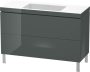 Duravit L-Cube c-bonded alsószekrény Vero Air kerámia mosdóval 120x48 cm, magasfényű dolomit LC6939N3838