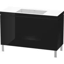   Duravit L-Cube c-bonded alsószekrény Vero Air kerámia mosdóval 120x48 cm, magasfényű fekete LC6939N4040