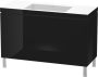 Duravit L-Cube c-bonded alsószekrény Vero Air kerámia mosdóval 120x48 cm, magasfényű fekete LC6939N4040