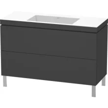  Duravit L-Cube c-bonded alsószekrény Vero Air kerámia mosdóval 120x48 cm, matt grafit LC6939N4949