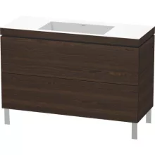   Duravit L-Cube c-bonded alsószekrény Vero Air kerámia mosdóval 120x48 cm, csiszolt dió LC6939N6969