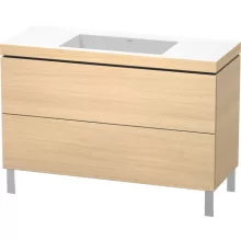   Duravit L-Cube c-bonded alsószekrény Vero Air kerámia mosdóval 120x48 cm, világos tölgy LC6939N7171