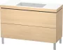 Duravit L-Cube c-bonded alsószekrény Vero Air kerámia mosdóval 120x48 cm, világos tölgy LC6939N7171