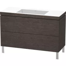   Duravit L-Cube c-bonded alsószekrény Vero Air kerámia mosdóval 120x48 cm, szálcsiszolt sötét tölgy LC6939N7272