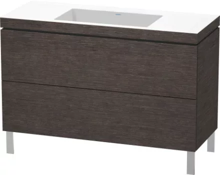 Duravit L-Cube c-bonded alsószekrény Vero Air kerámia mosdóval 120x48 cm, szálcsiszolt sötét tölgy LC6939N7272