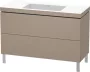 Duravit L-Cube c-bonded alsószekrény Vero Air kerámia mosdóval 120x48 cm, vászon LC6939N7575