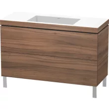   Duravit L-Cube c-bonded alsószekrény Vero Air kerámia mosdóval 120x48 cm, természetes dió LC6939N7979