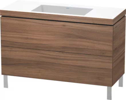 Duravit L-Cube c-bonded alsószekrény Vero Air kerámia mosdóval 120x48 cm, természetes dió LC6939N7979