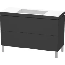   Duravit L-Cube c-bonded alsószekrény Vero Air kerámia mosdóval 120x48 cm, szuper matt grafit LC6939N8080
