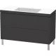 Duravit L-Cube c-bonded alsószekrény Vero Air kerámia mosdóval 120x48 cm, szuper matt grafit LC6939N8080