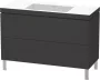 Duravit L-Cube c-bonded alsószekrény Vero Air kerámia mosdóval 120x48 cm, szuper matt grafit LC6939N8080