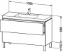 Duravit L-Cube c-bonded alsószekrény Vero Air kerámia mosdóval 120x48 cm, szuper matt grafit LC6939N8080