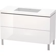   Duravit L-Cube c-bonded alsószekrény Vero Air kerámia mosdóval 120x48 cm, lakkozott fehér LC6939N8585