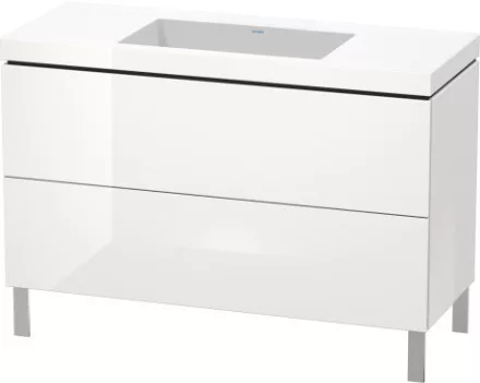 Duravit L-Cube c-bonded alsószekrény Vero Air kerámia mosdóval 120x48 cm, lakkozott fehér LC6939N8585