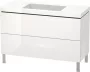 Duravit L-Cube c-bonded alsószekrény Vero Air kerámia mosdóval 120x48 cm, lakkozott fehér LC6939N8585
