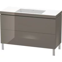   Duravit L-Cube c-bonded alsószekrény Vero Air kerámia mosdóval 120x48 cm, lakkozott szürke LC6939N8989