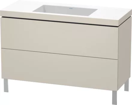 Duravit L-Cube c-bonded alsószekrény Vero Air kerámia mosdóval 120x48 cm, matt szürke LC6939N9191