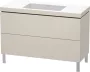 Duravit L-Cube c-bonded alsószekrény Vero Air kerámia mosdóval 120x48 cm, matt szürke LC6939N9191