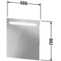 Duravit No.1 DuraStyle Basic tükör LED világítással 60x70 cm, matt fehér N17951000000000